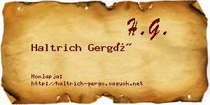 Haltrich Gergő névjegykártya